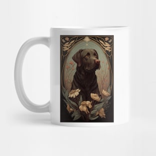 Chocolate Brown Labrador - Art Nouveau Style Mug